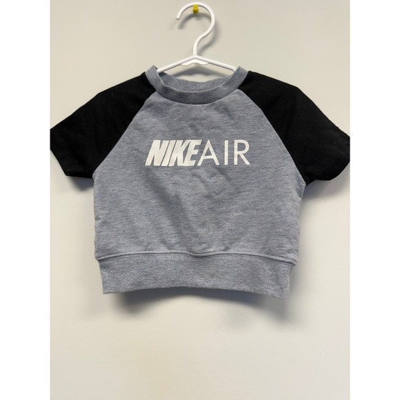 Nike Other - Nike Air Toddler Girls Grey Black Colorblock Short Sleeve Sweatshirt Size 3T